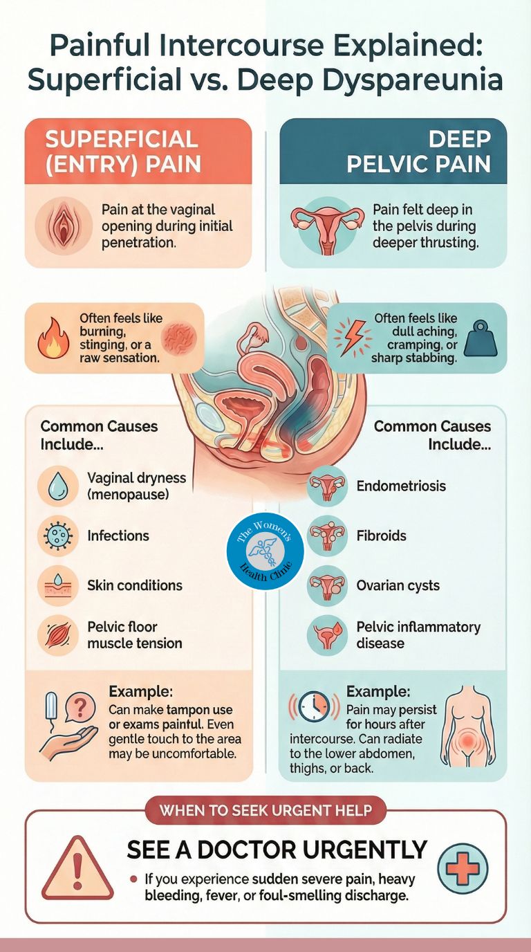 What's the difference between superficial and deep dyspareunia