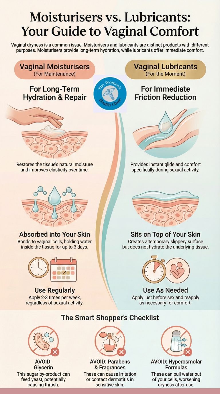 Moisturisers vs lubricants—what’s the difference for comfort infographics Moisturisers vs lubricants—what’s the difference for comfort