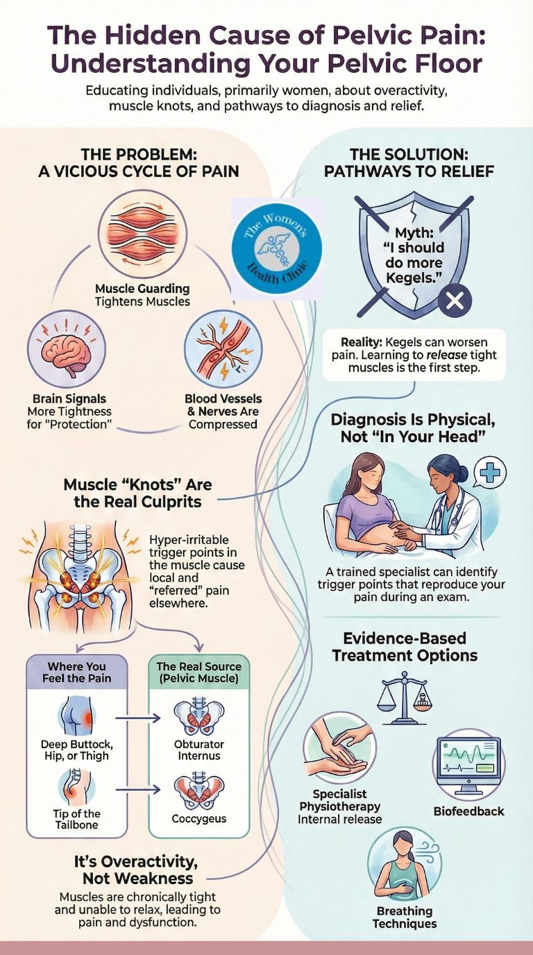 Pelvic floor overactivitytrigger points—how do they cause pain infographics Pelvic floor overactivitytrigger points—how do they cause pain