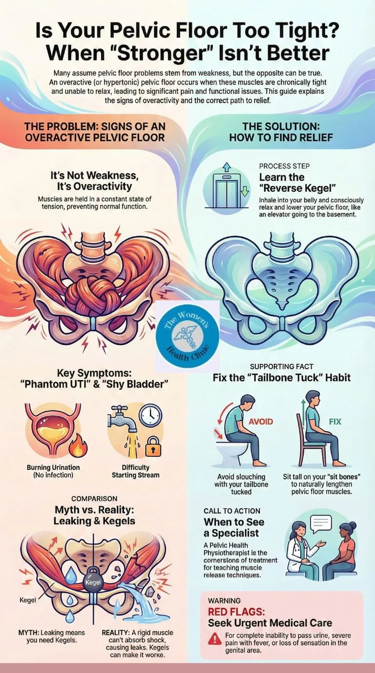 Signs of pelvic floor overactivity—how is it treated infographics Signs of pelvic floor overactivity—how is it treated