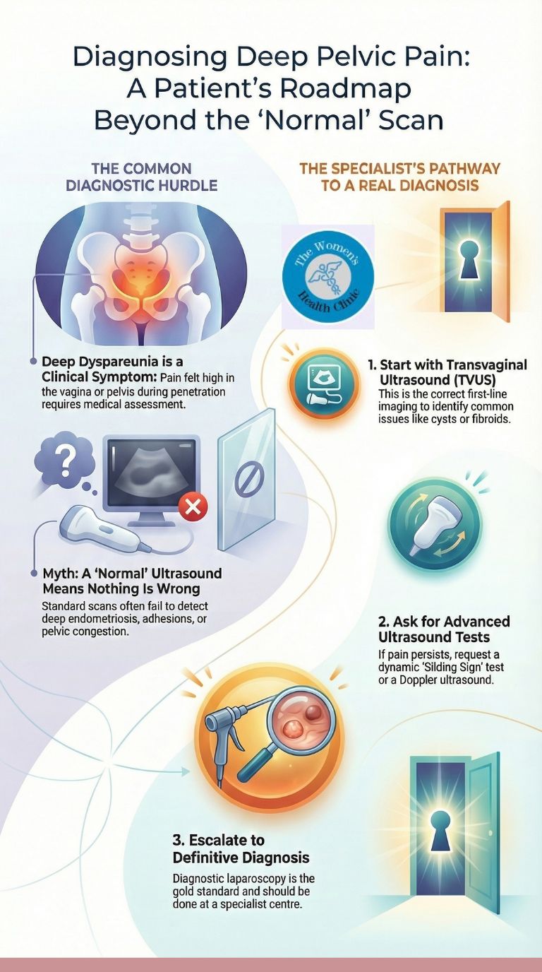 What imaging or referrals are appropriate for deep dyspareunia ...