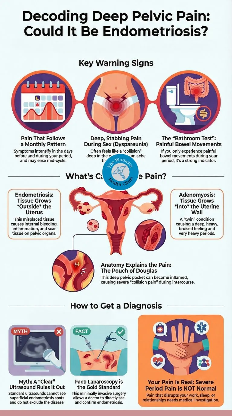 Why does deep pain worsen around periods—could it be endometriosis infographic Why does deep pain worsen around periods—could it be endometriosis