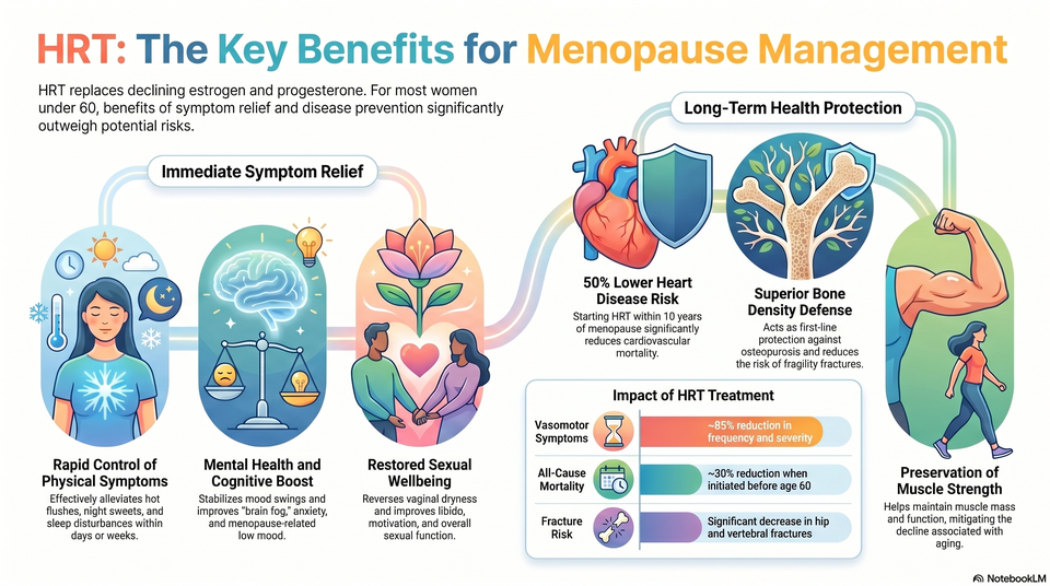 What are the primary benefits of starting HRT for menopausal symptoms ...
