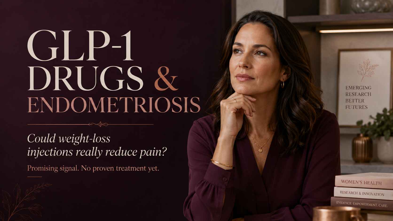 Woman reviewing emerging evidence about GLP-1 medicines and endometriosis
