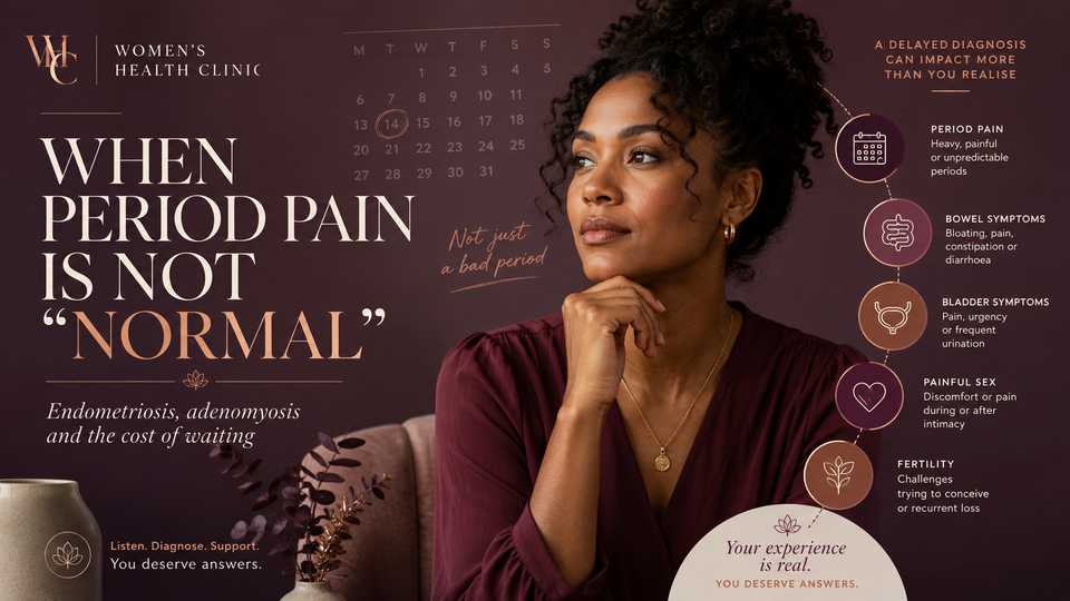 Professional woman reflecting on severe period pain and the need for assessment