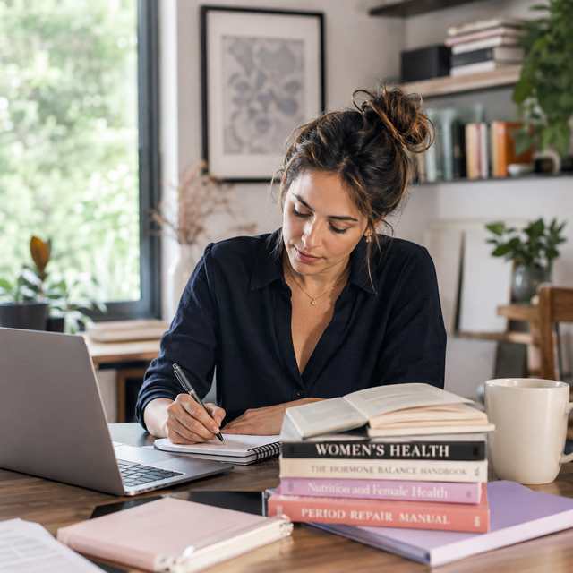 Creator researching women's health content