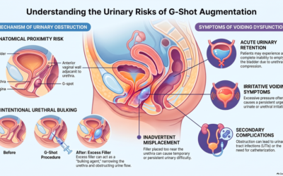 What is the risk of voiding dysfunction or urinary stream obstruction if a G-Shot bolus causes excessive urethral pressure?