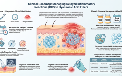 How are delayed-type hypersensitivity (DTH) reactions to intimate hyaluronic acid fillers diagnosed and managed?